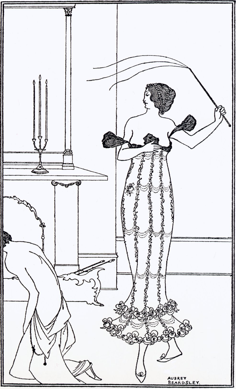 Black and white Aubrey Beardsley illustration
