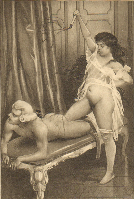 Fanny whipping Mr Barville in an illustration by Edouard Henri Avril