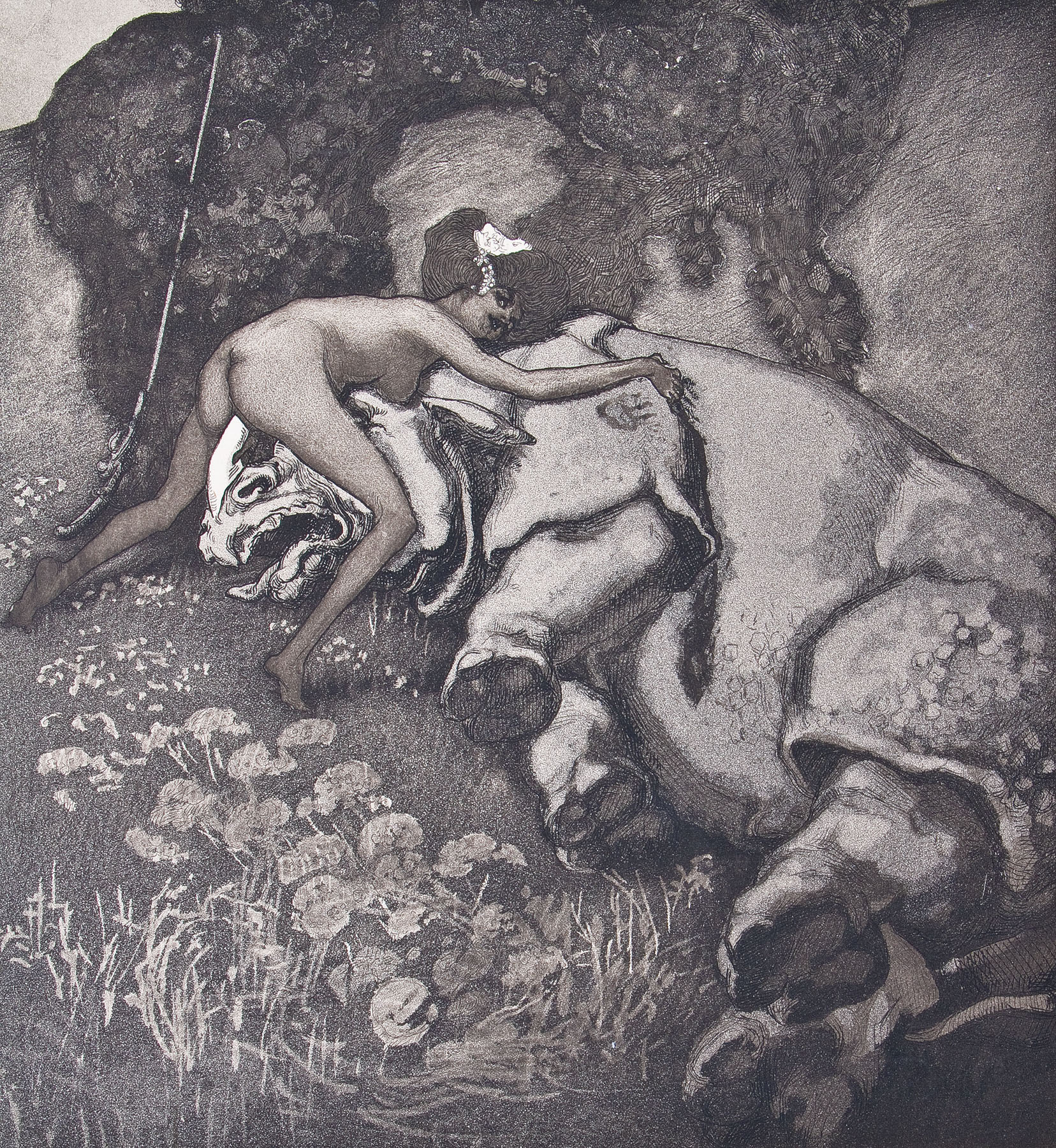 Die Nashornjagerin by Franz von Bayros