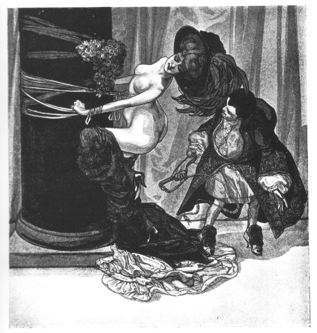 Whipping illustration by Franz von Bayros