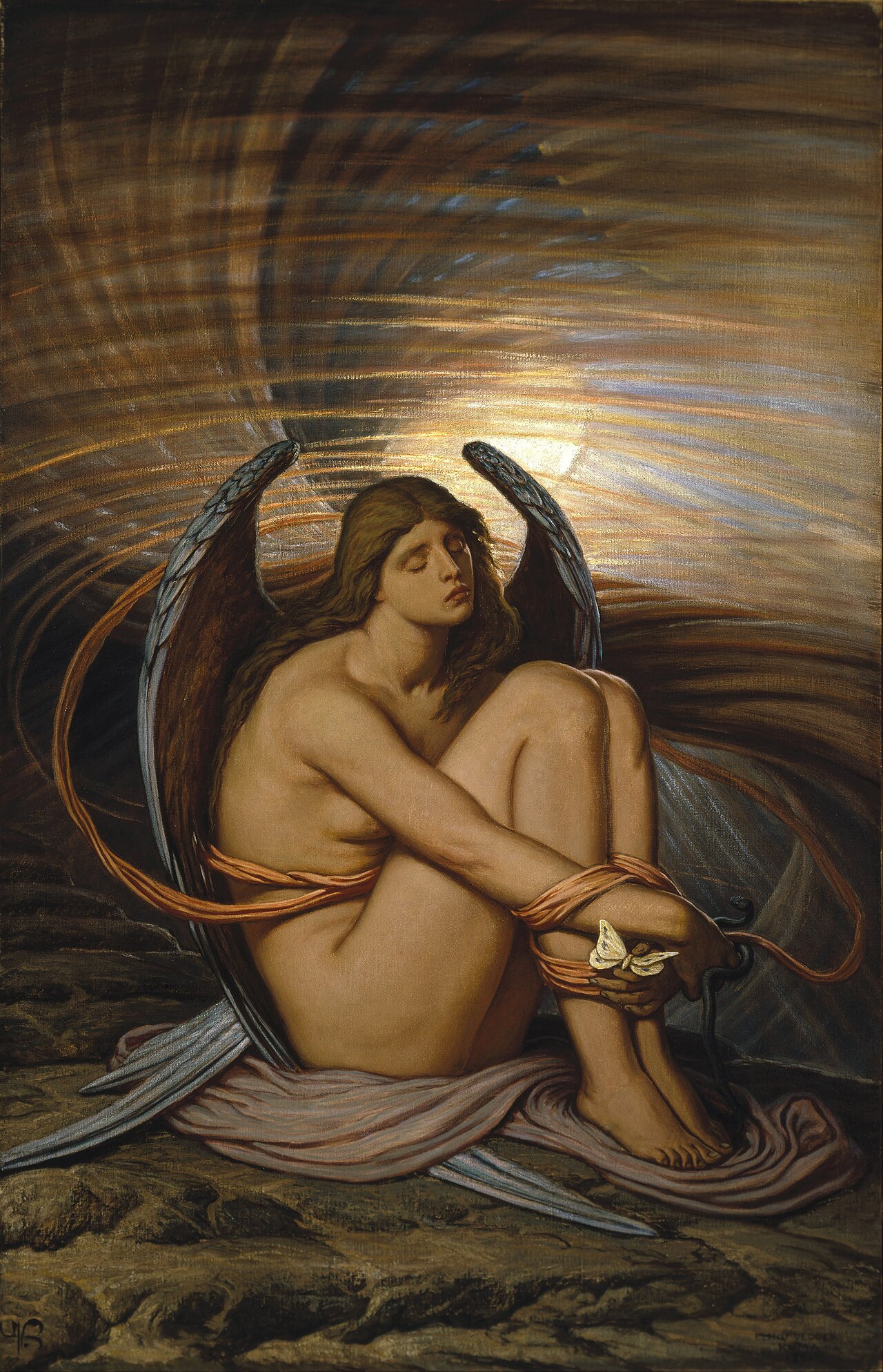 Soul in Bondage, an 1891 to 1892 painting by Elihu Vedder