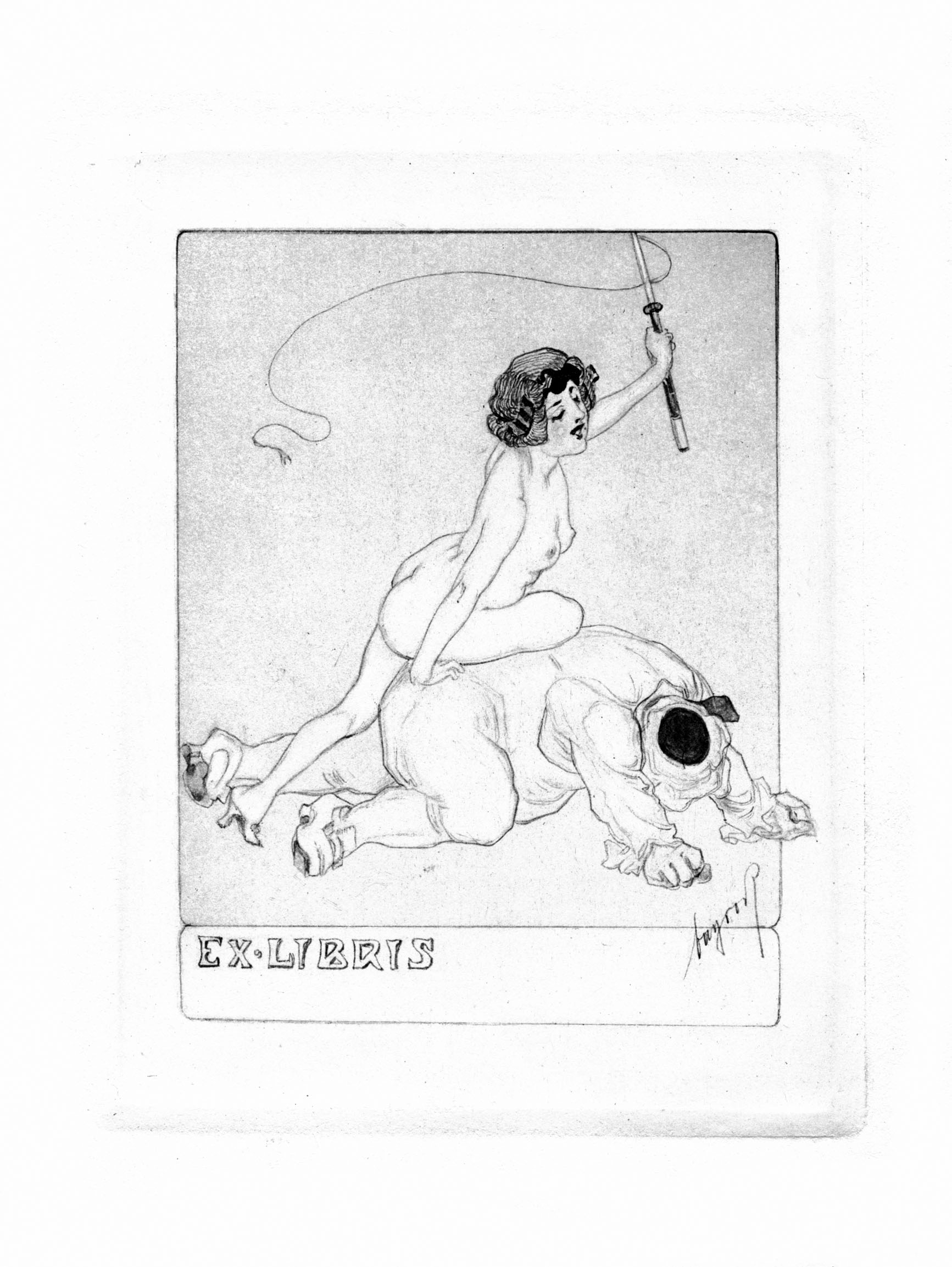 Ex libris illustration by Franz von Bayros