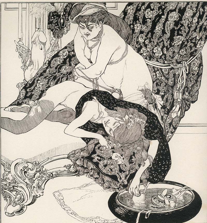Decorative erotic illustration by Franz von Bayros