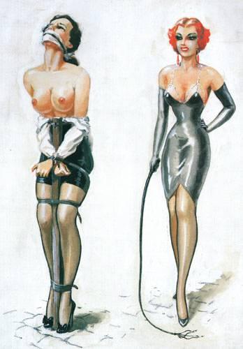 Bondage and restraint illustration by John Willie
