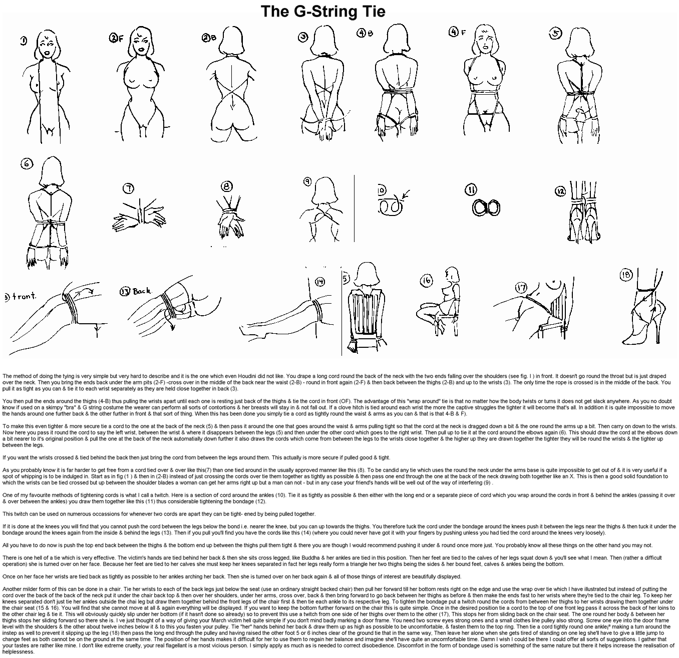 The G String Tie restraint diagram by John Willie
