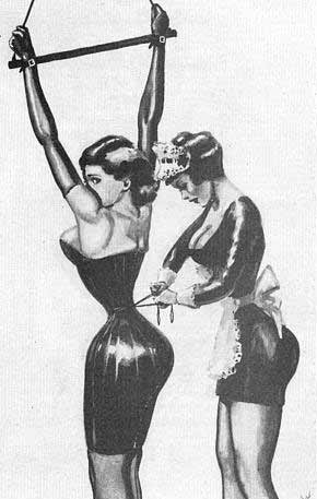 Corset training illustration by John Willie